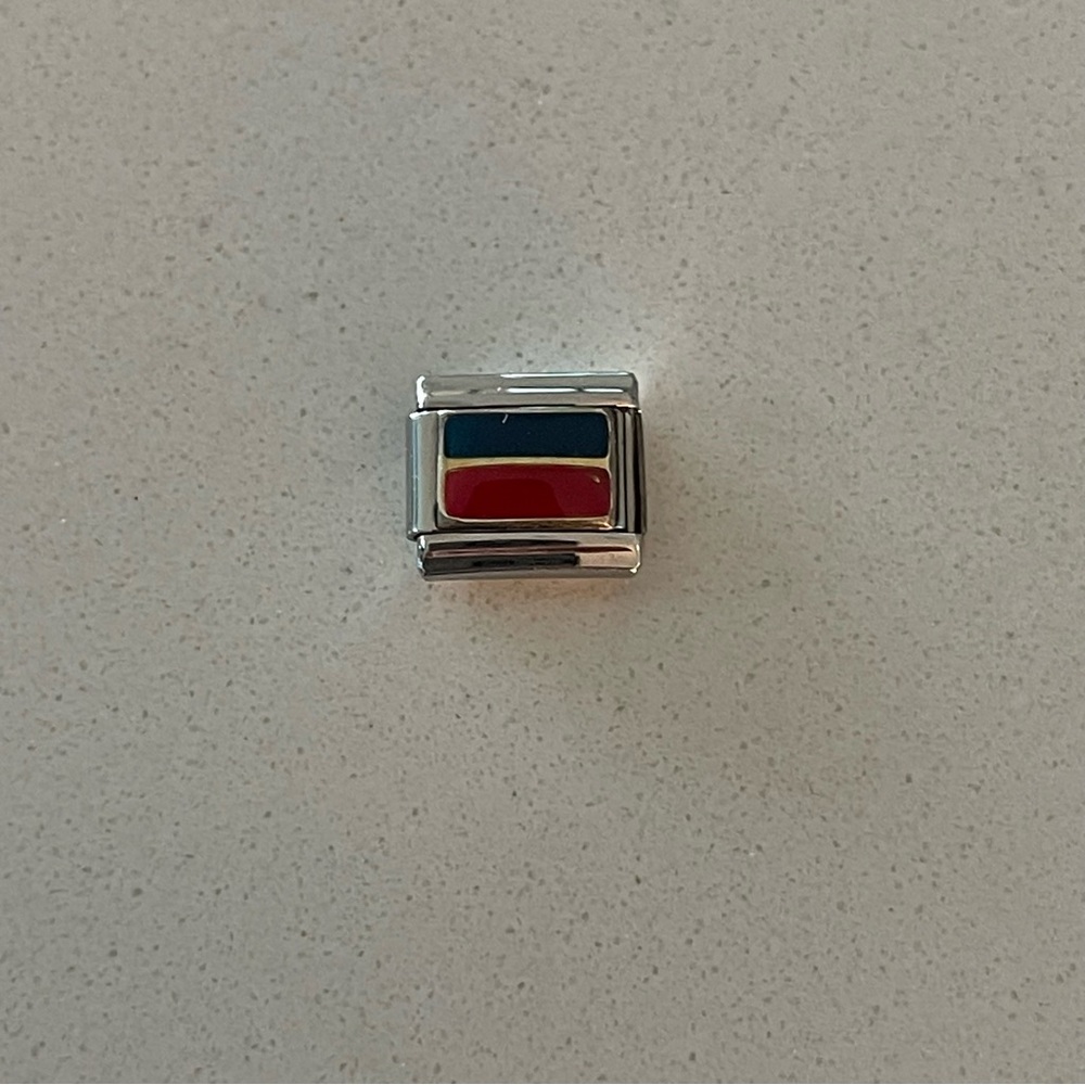 Italian made Nautical NorthStar Flag initial E charm